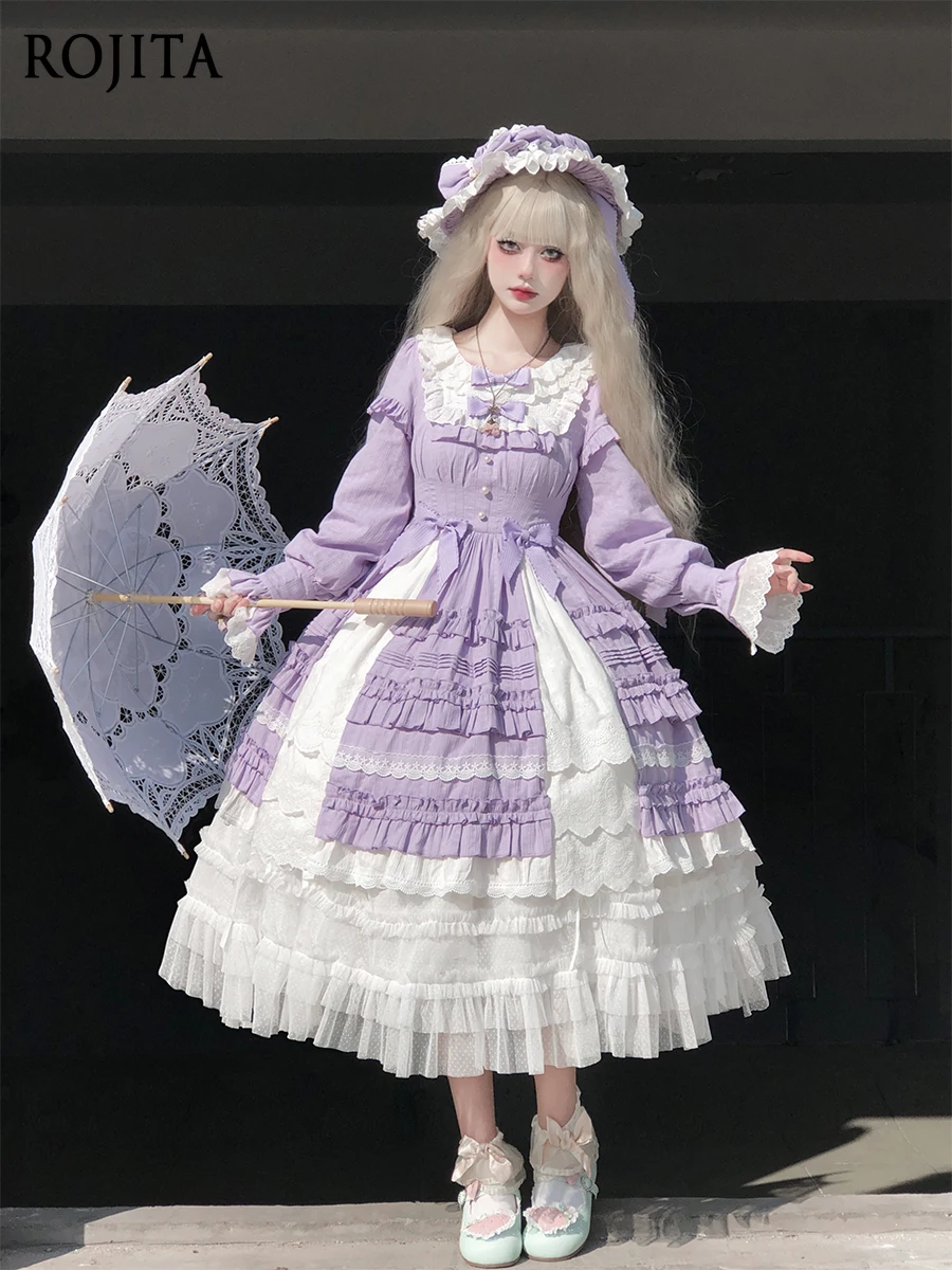 

Lolita Original Elegant Gorgeous Extended Petticoat Elastic Waist Solid Color Half Skirt 2025 Autumn New Long Skirt Women