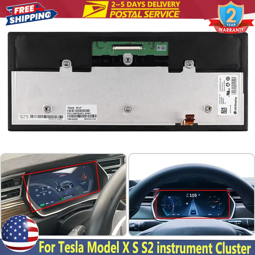 

OEM Car Display Screen 12.3" LCD Display LA123WF4-SL01 Dashboard For Model X S S2 instrument Cluster Digital Multimedia Repair