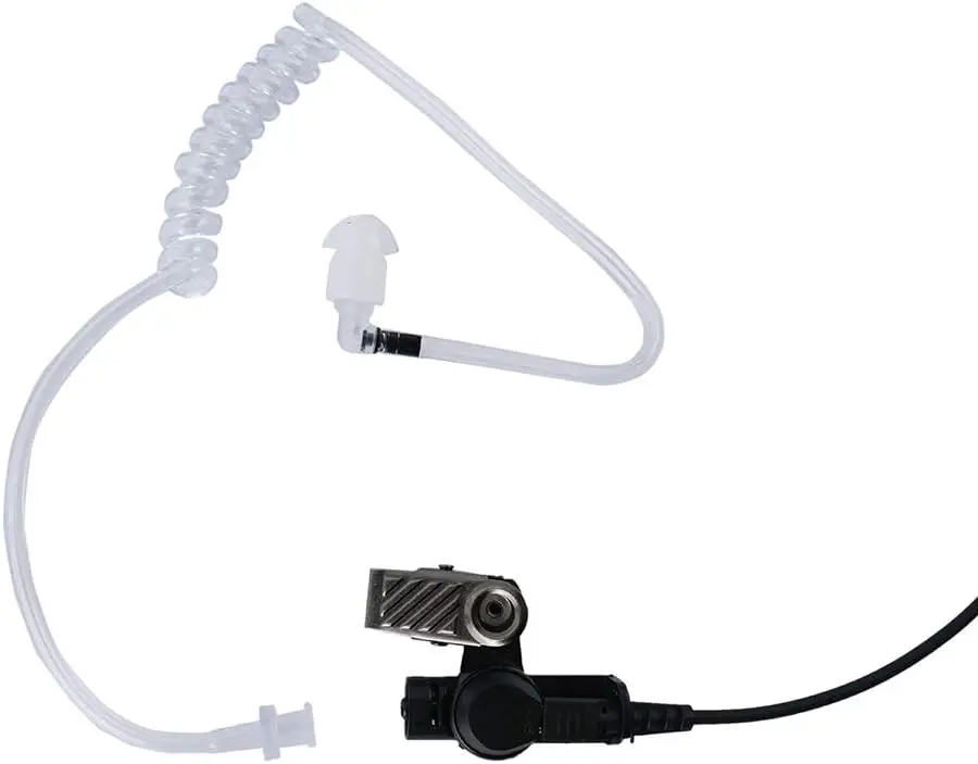Earpiece Headset with Mic Ptt Compatible with Kenwood Baofeng Puxing Wouxun 2 Way Radio Walkie Talkie 2 Wire with Covert Acousti