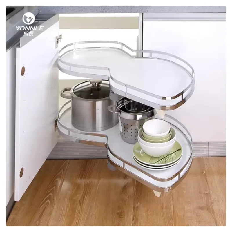 Kitchen Storage Accessories Magic Corner Basket Chrome Magic Corner Kitchen Revolving Basket Swing Trays