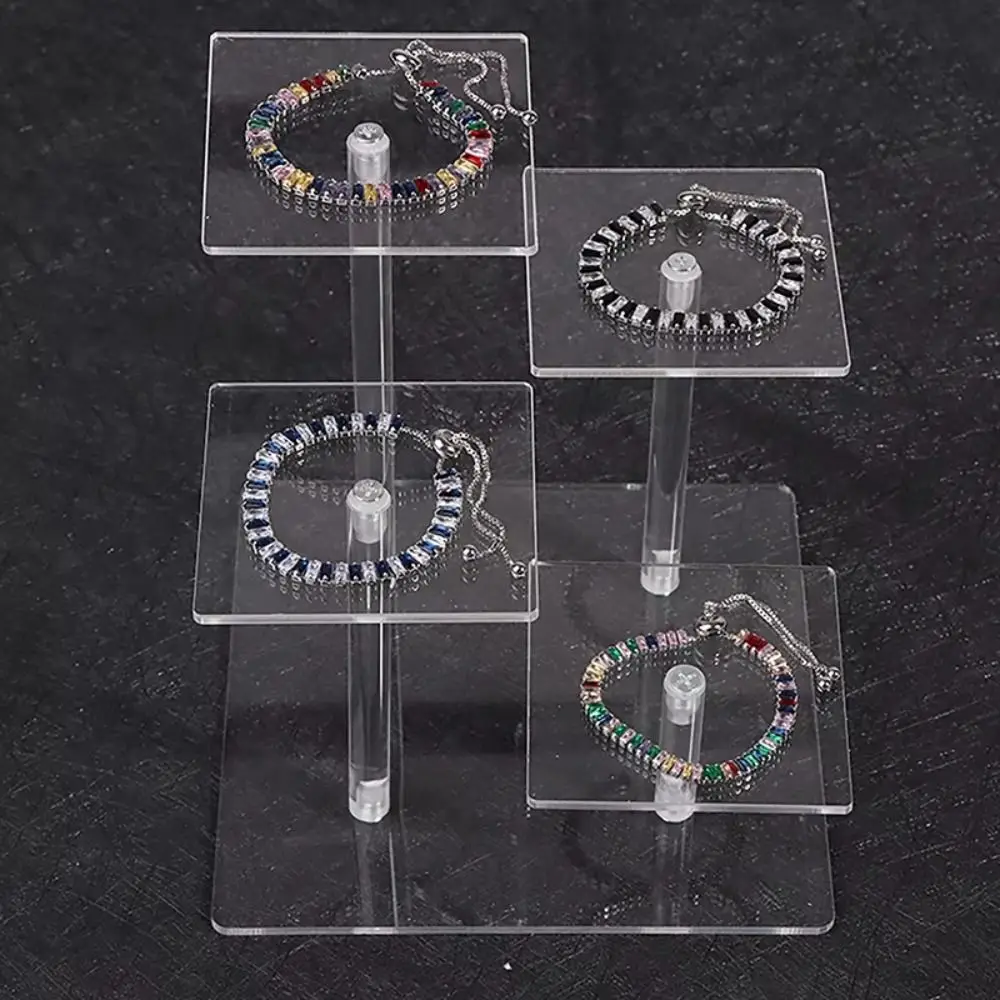 

Removable 4 Layers Display Stand Multi Layer Waterproof Square Transparent Jewelry Holder Dust Proof Portable