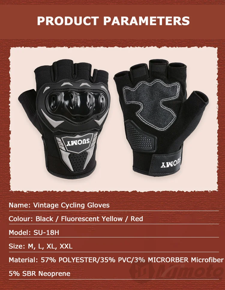 Vintage Motorcycle Gloves Man Women Comfort Breathable Motocross Cycling Gloves Hard Shell Protective Motorbike Gloves Anti-drop