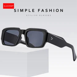 KLASSNUM Women Brand Designer Sunglasses Fashion Square Frame Thick Leg Sun Glasses Men 2025 Trendy Rivets Decorative Sunglasses
