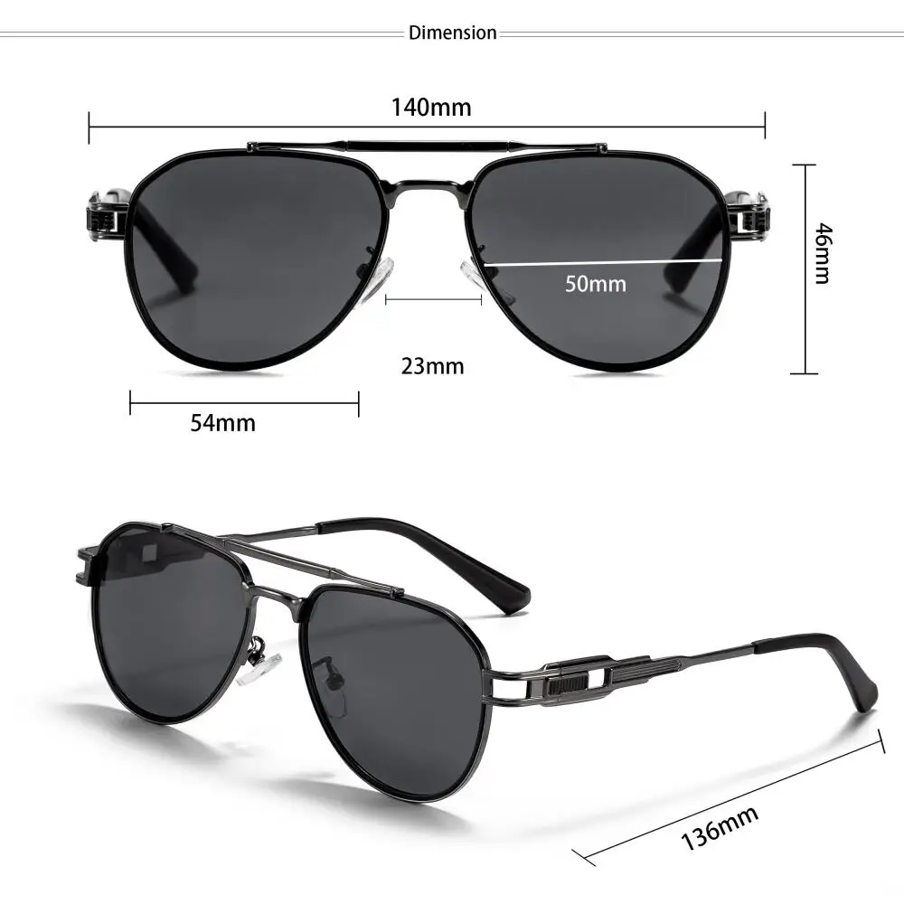 CATERSIDE Damen Optische Sonnenbrille Polarisierte Brillen Herren Private Anpassung Quadratische Linse Retro Suneyeglass UV400 – Detail 2