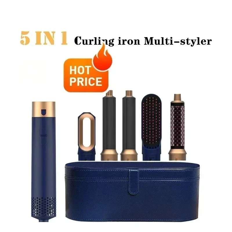 

Professional High Speed 5 in 1 Hair Dryer Hot Comb Set Curling Iron Hair Straightener Styling Tools Negative Ions Mutli Styler