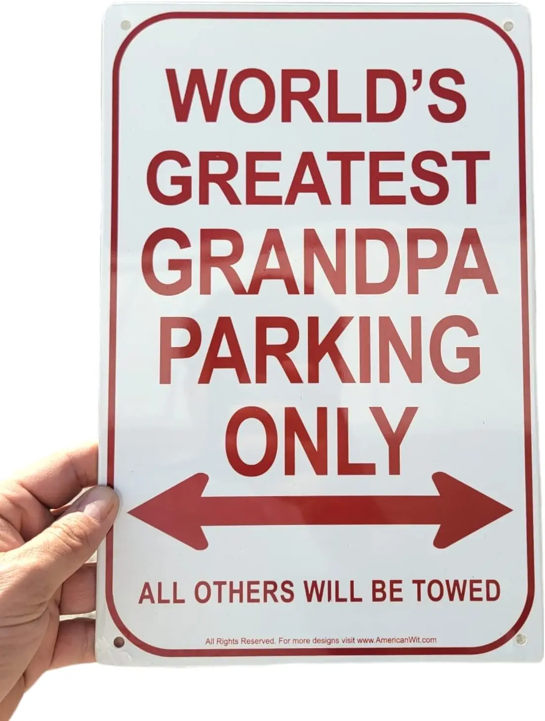Novelty Parking Signs, Decorative Parking Signs for Dad and Grandpa, 12 x 8 Novelty Metal Signs, Reserved Parking for The World&
