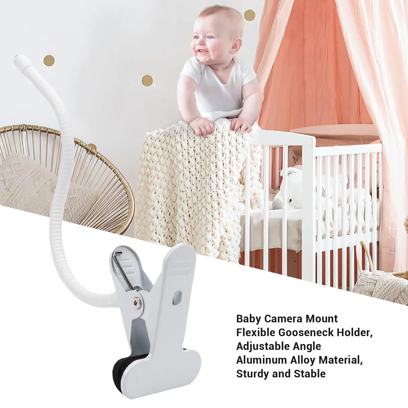 Flexible Mount Fit for HelloBaby HB65 HB6550 HB6558 HB66 HB248 Camera 1/4 Inch Screw Baby Camera Clamp Holder Baby Camera Mount