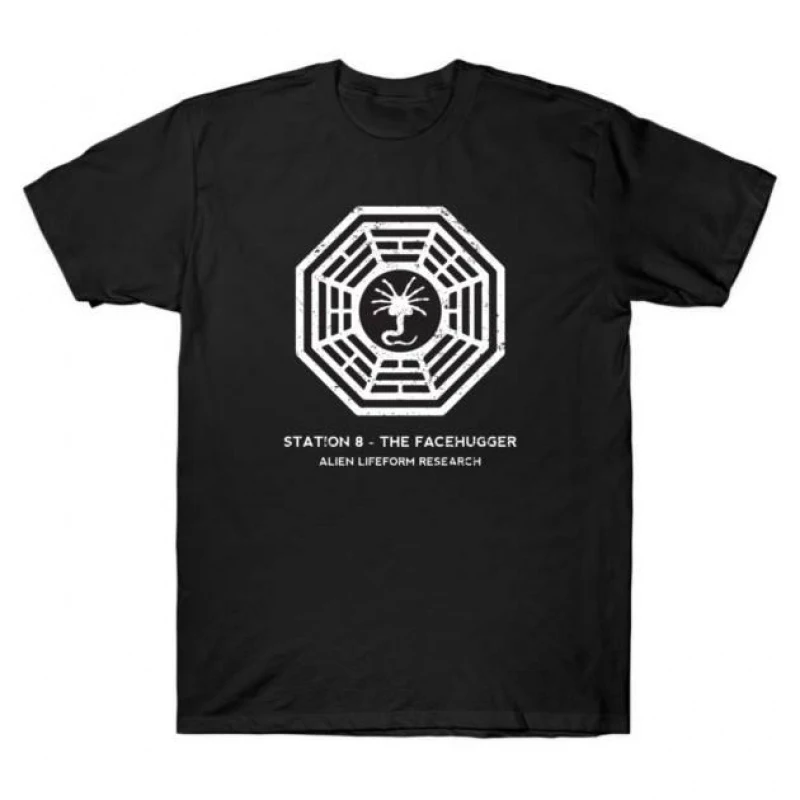 

Station 8 - The Facehugger Sci-Fic Alien Gift T-Shirt Weyland Horror movie Xenomorp Short Sleeve Graphic clothes All size tops