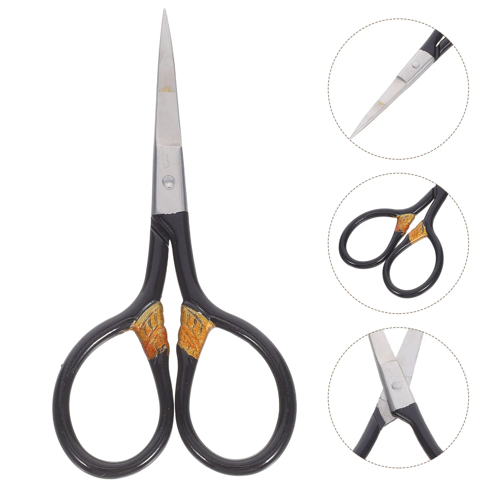 

Stainless Steel Mini Multi Purpose Scissors Compact Vintage Style Precise Eyebrow Nose Hair Trimming Facial Hair Grooming