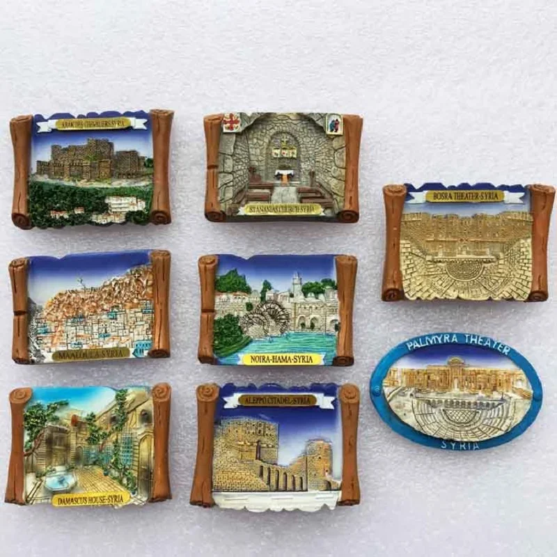 Fridge Magnet Souvenir Syria Tourist The Historical Site Damascus 3d Resin Refrigerator Magnets Sticker Country Travel Decor