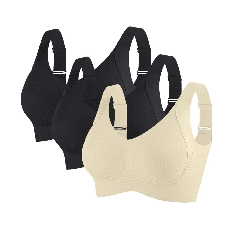 3Pcs Women's Push-Up Bra Non-Wire Lift Bra Set