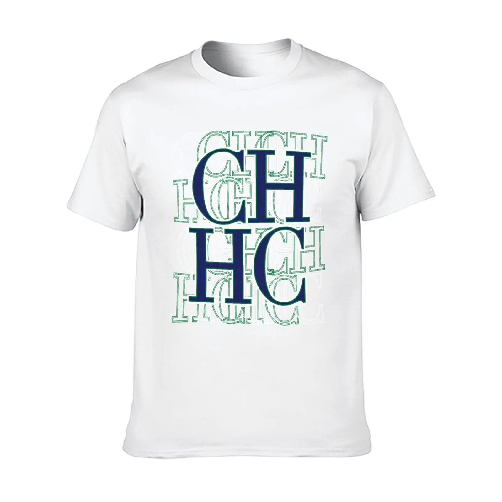 CHCH 2024 Summer New European and American Pure Cotton Short-sleeved Printed Crew Neck T-shirt