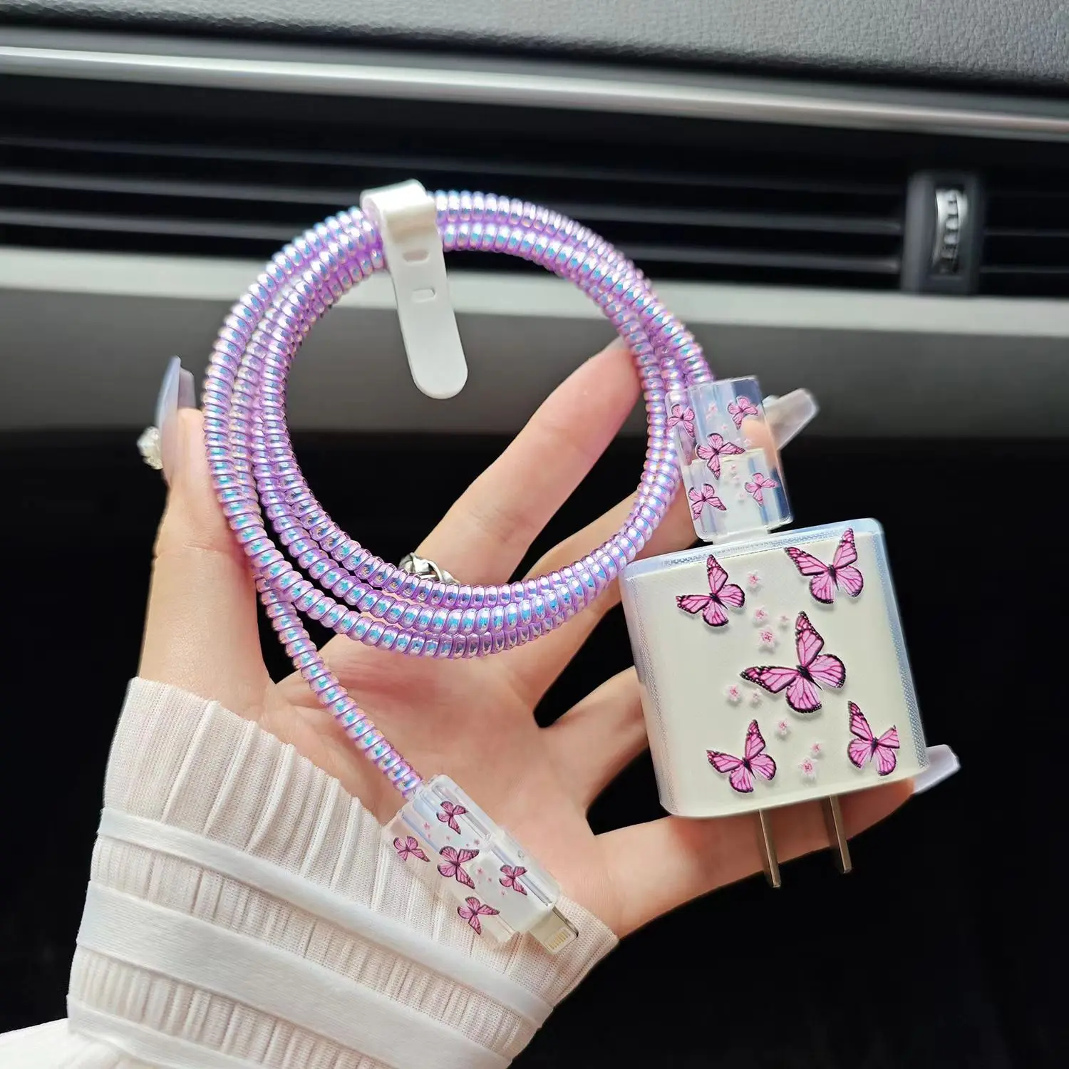 Charger Protector Case Shell For iphone 11 12 13 14 US 20W Adapter Protection Case Cable Winder Cord Organizer Phone Accessories