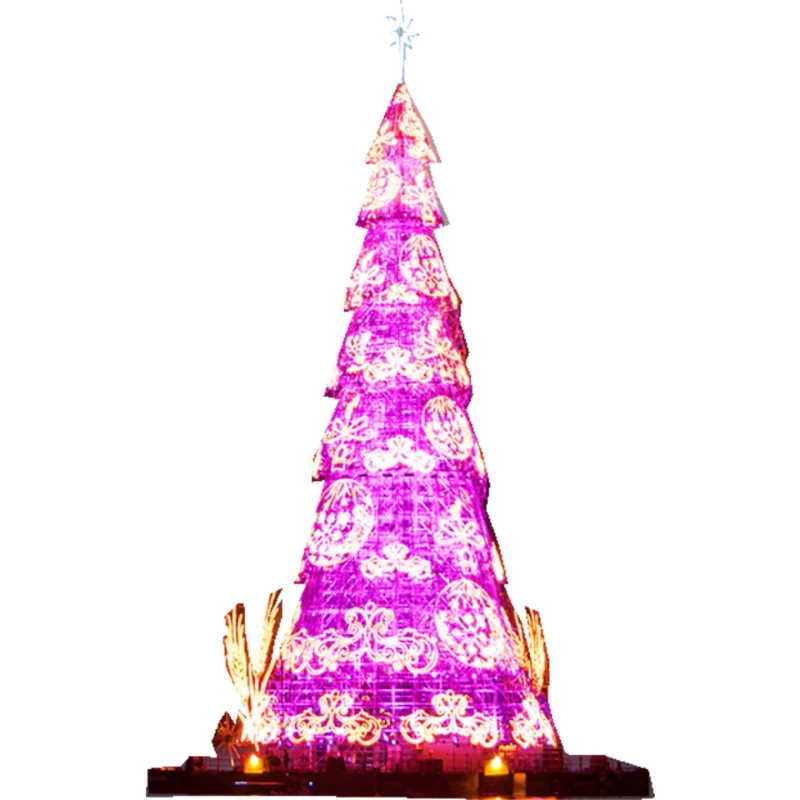 

Shopping mall outdoor large Christmas tree floor ornaments decoration square beautiful night view Christmas lighting decorations