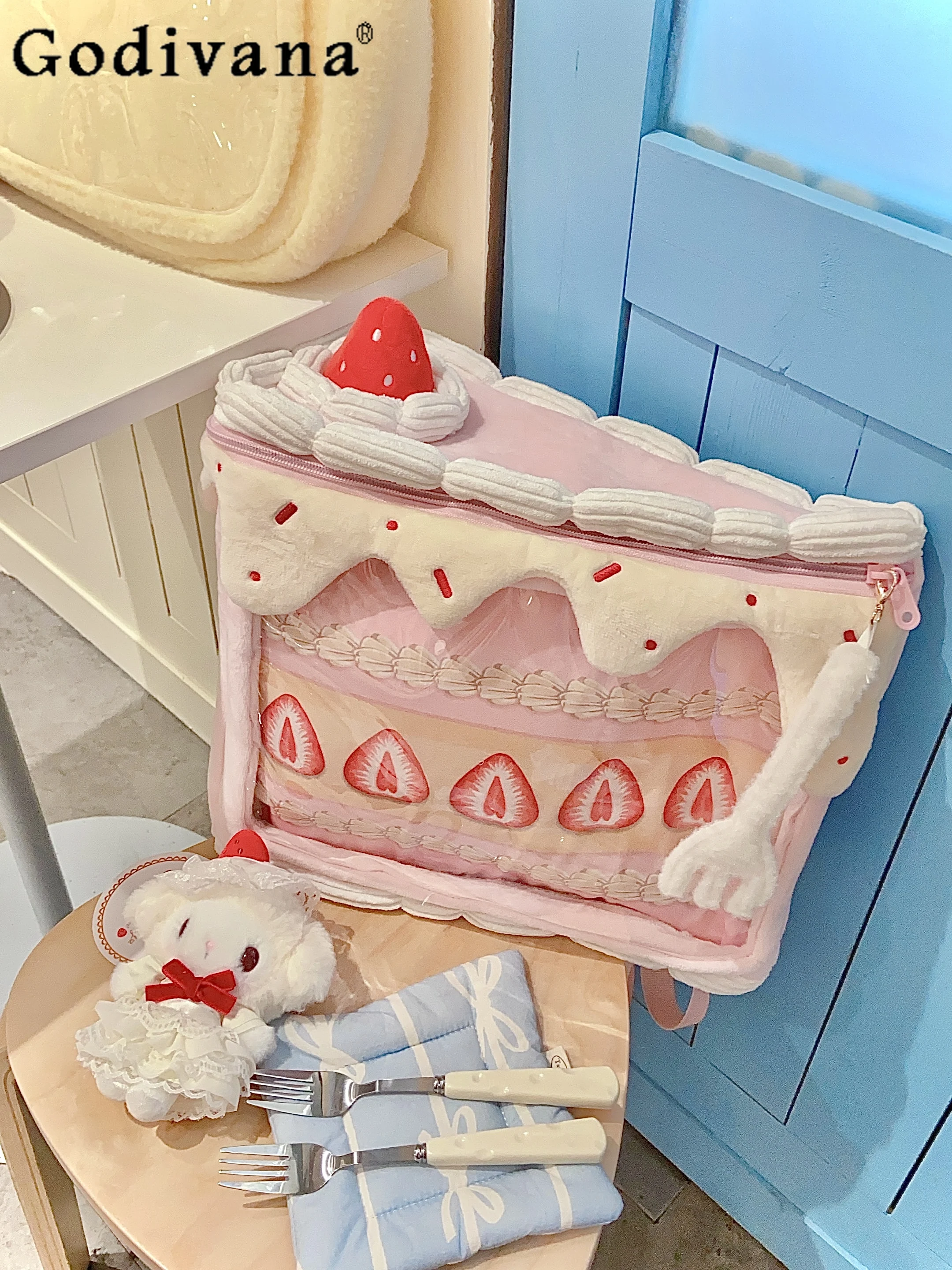 

Dream Sweet Kawaii Japanese Original Lolita Plush Pain Bag Cute Baby Bag Sweet Sister Daily Student Fashion Shoulder Bags