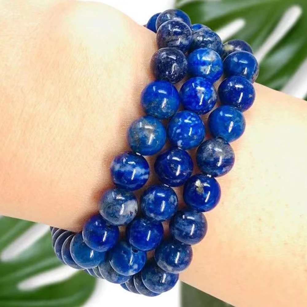 MG2255 8 MM Natural AAA Grade Afghanistan Lapis Lazuli Beaded Bracelet Mens Womens Stretch Healing Protection Wrist