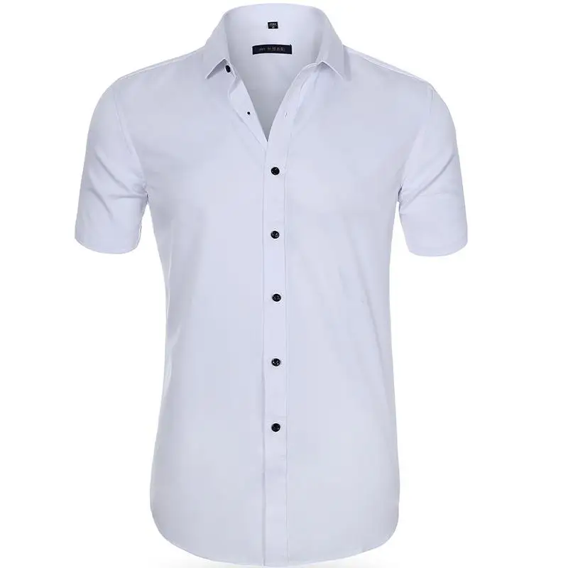

Men's Trendy Short Sleeve Casual Workwear Shirt Pocket Detail Versatile Style Comfortable Fit Basic Color for Daily Wear