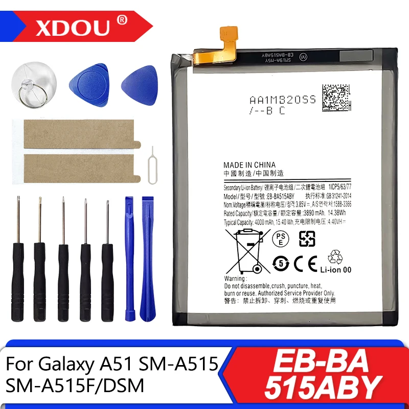 

Совершенно новый сменный аккумулятор EB-BA515ABY 4000 мАч для Samsung Galaxy A51 SM-A515 SM-A515F/DSM аккумуляторы