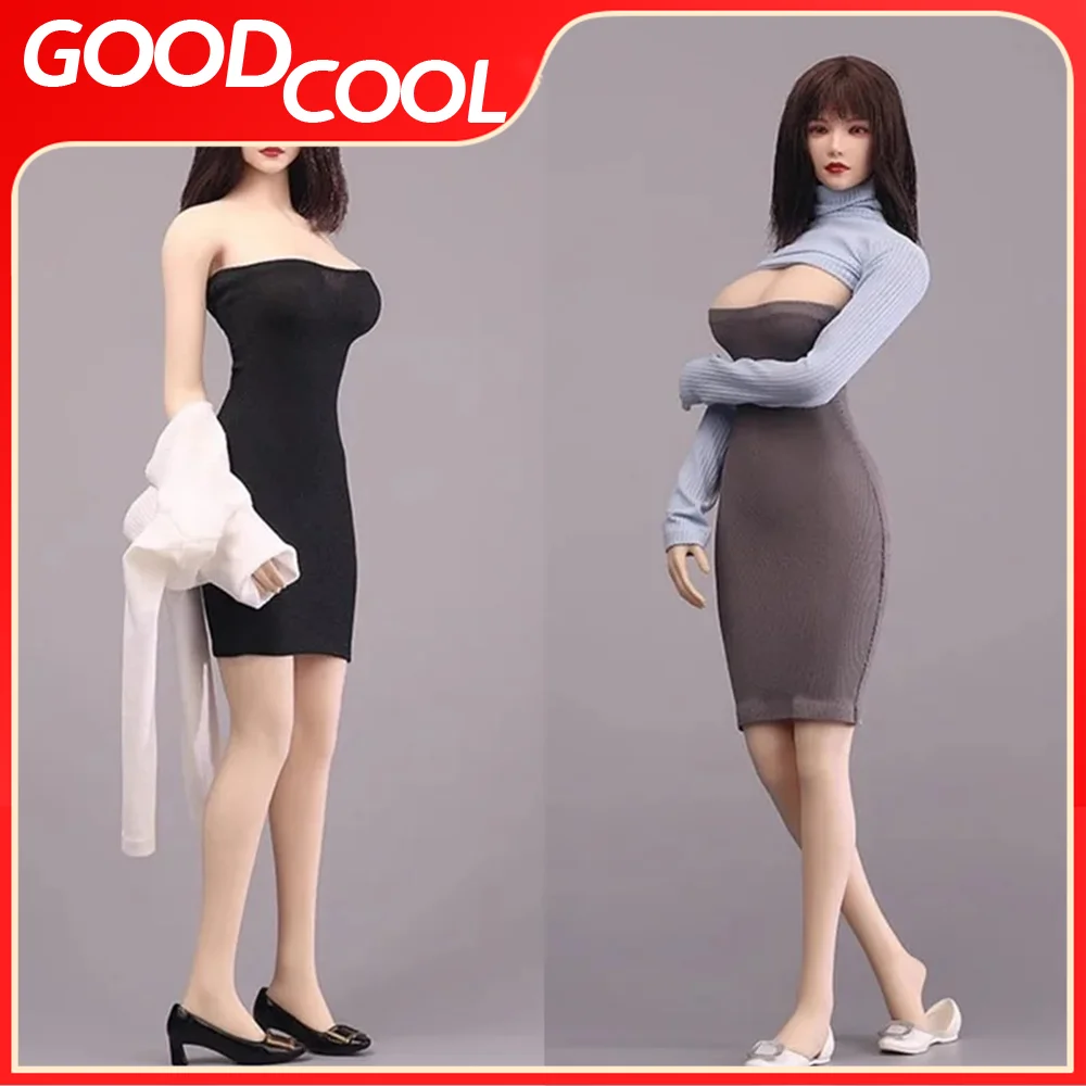 In Stock CCN6022 1/6 Scale Female Soldier Long Sleeved Shirt Sexy Hip Hugging Skirt Set Fit 6 inch Action Figure Dolls Toys