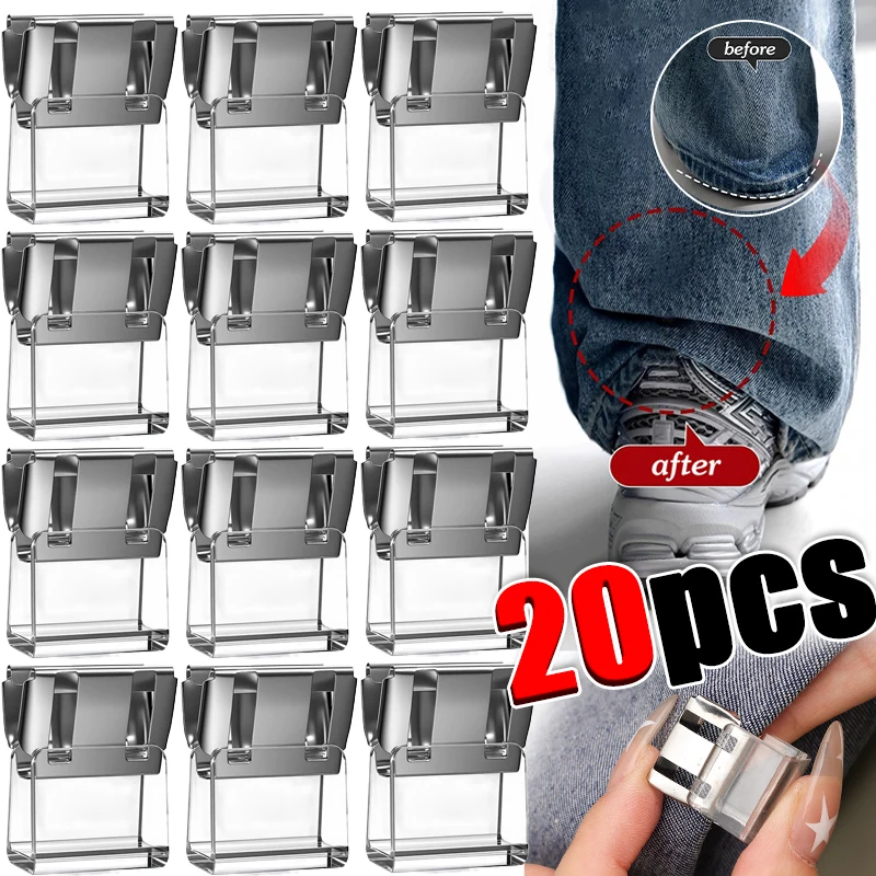 20 قطعة متعددة الوظائف غير مرئية الساق تقصير مقاطع DIY بها بنفسك الخياطة الحرفية الملابس الأشرطة حامل للملابس الطويلة مقاطع آمنة