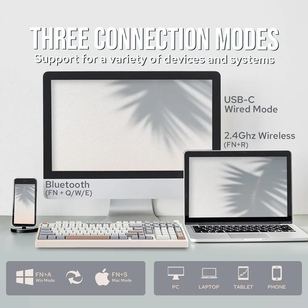 Galaxy100 QMK/VIA Wireless Gaming Keyboard, Aluminum Mechanical Keyboard with PP Plate, Hot Swappable Custom Keyboard