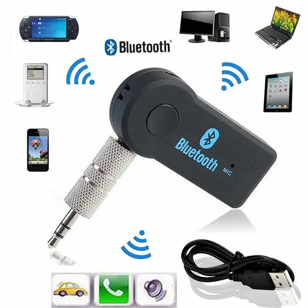 Penerima Audio mobil, kompatibel dengan Bluetooth 5.0 penerima Audio AUX USB Mobil Bluetooth kompatibel konverter 3.5mm adaptor Audio nirkabel aksesoris mobil