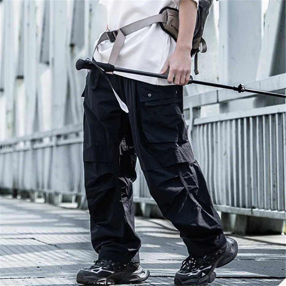 

Techwear Тактические брюки-карго Мужские функциональные водонепроницаемые десантники Уличная одежда в стиле хип-хоп с большими карманами Harajuku Повседневные мужские брюки