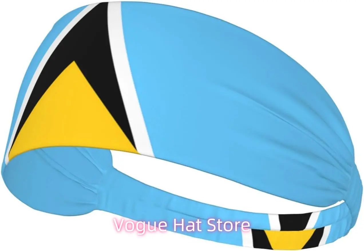 Bandera de San Lucia Diadema elástica para ejercicio, ejercicio físico, yoga, ciclismo, diadema elástica para deportes al aire libre que absorbe el sudor