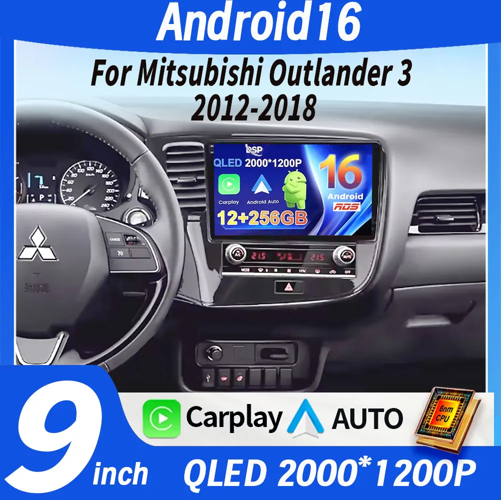 

Android 16 Carplay For Mitsubishi Outlander 3 GF0W GG0W 2012 2013 2014 2015 2016-2018 Car Radio GPS Multimedia Player Stereo DSP