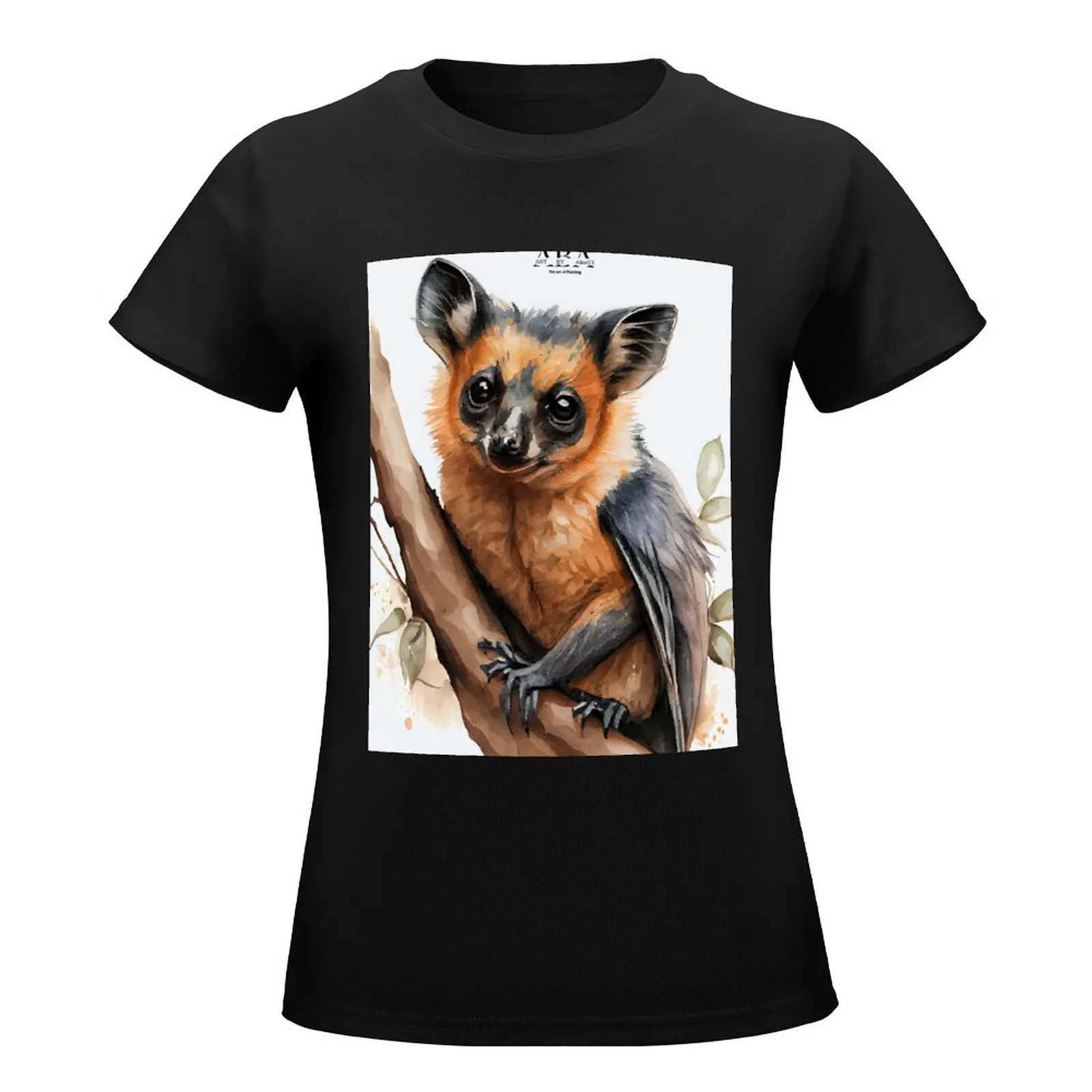 Australian terrestrial Spectacled Flying-Fox - Watercolor Paint T-Shirt summer tops heavyweights tshirts woman