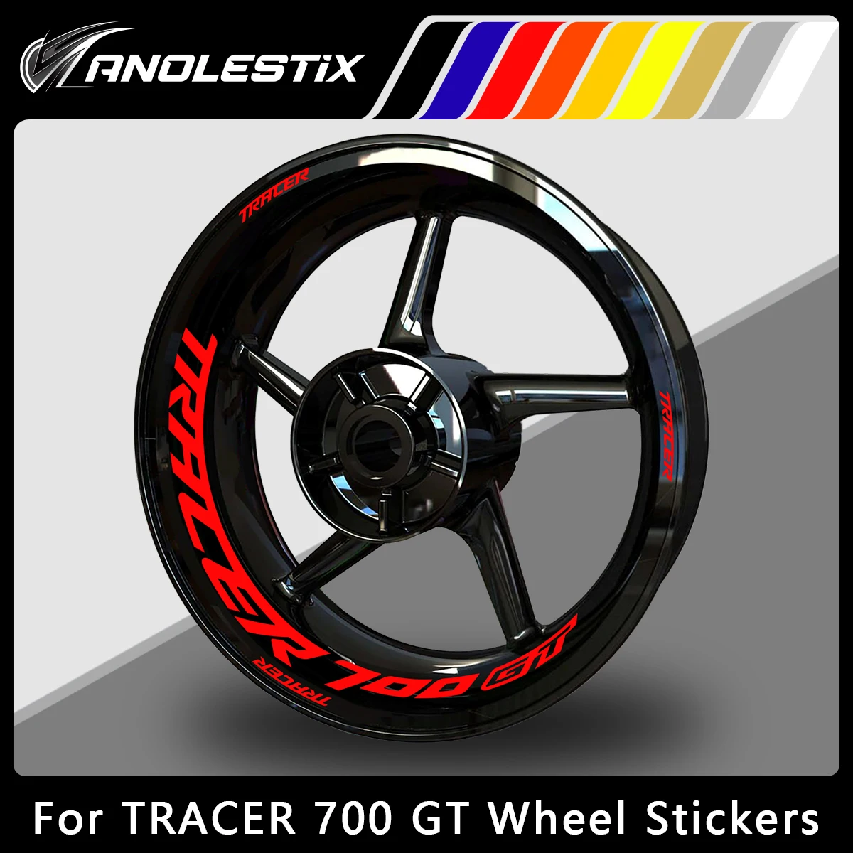 AnoleStix Reflective Motorcycle Wheel Sticker Hub Decal Rim Stripe Tape For YAMAHA TRACER700GT