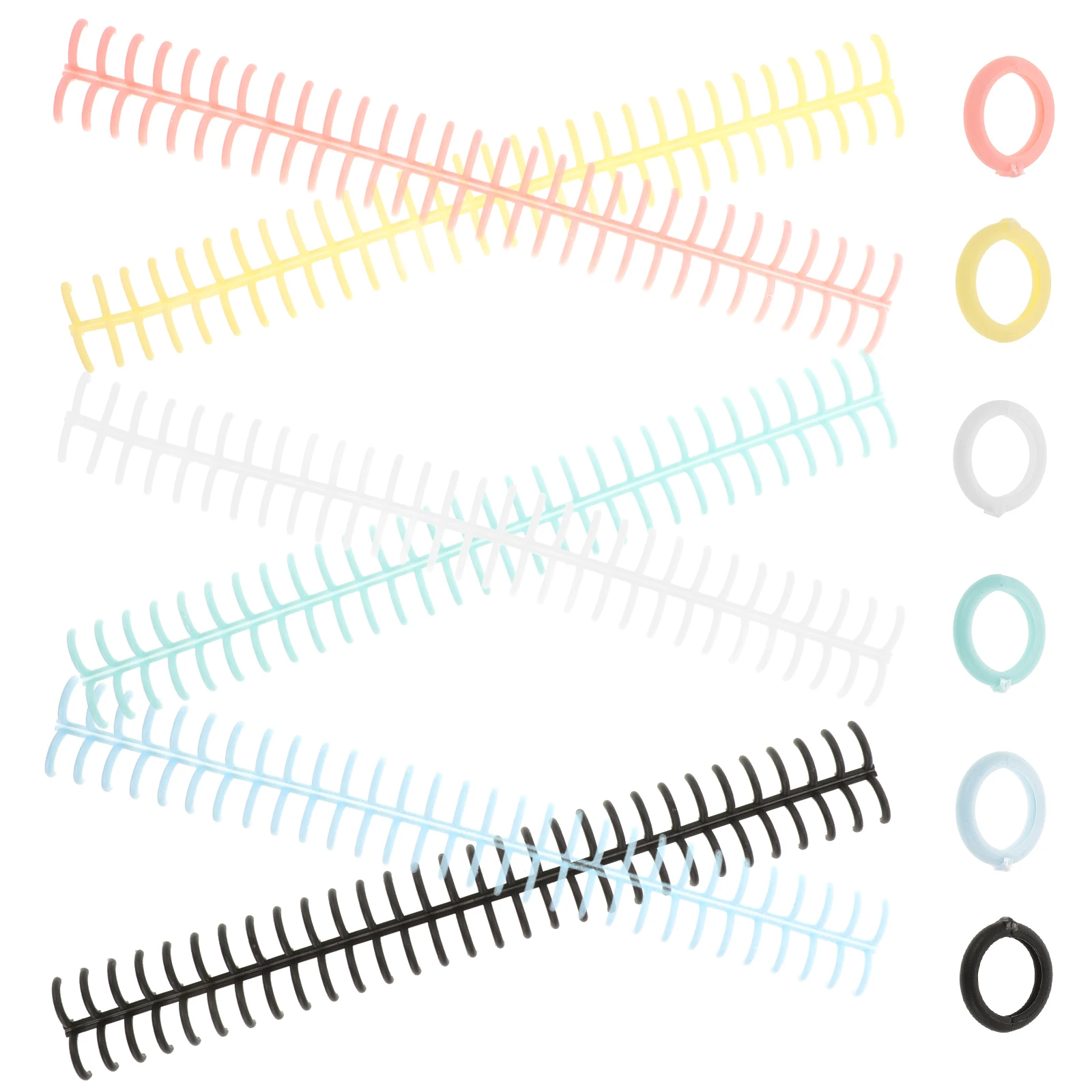 

6pcs Book Rings Plastic Loose Leaf Circles For Diy Notepad Scrapbook Home Office Use File Binder Circles Organization