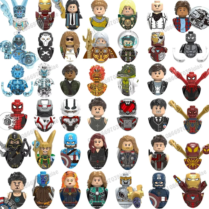 

X0269 Marvel Spider-Man Iron Man Captain America Loki Bricks Cartoon Character building block Birthday Present X0273 X0258 X0280