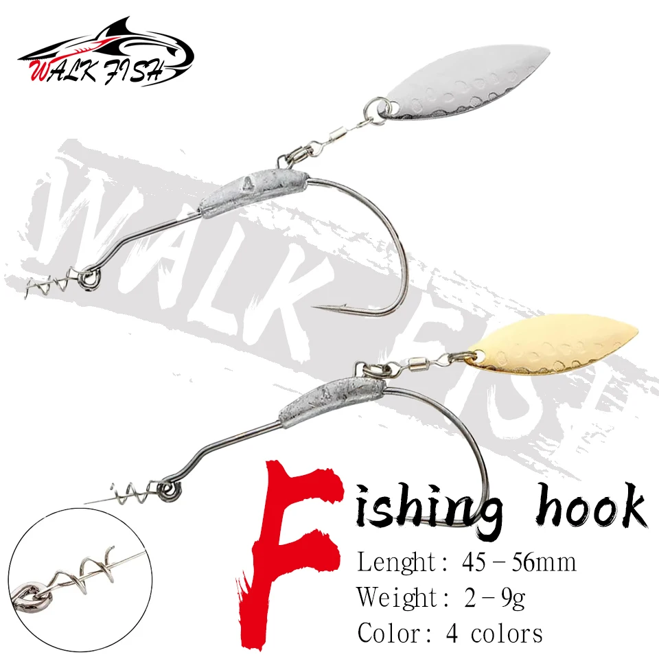 WALK FISH 1 Stück 2 g 3 g 4 g 5 g 7 g 9 g Metalllöffelhaken mit Pailletten, Kurbelhaken, schwarze Blei, breiter Bauch, Frühling, Meeresangeln, Forelle, weiße Bar