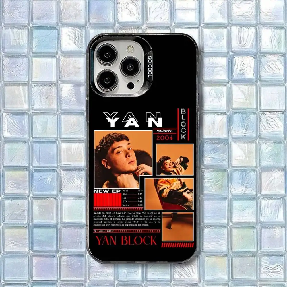 حافظة هاتف يان بلوك 111 444 مغني الراب لهواتف iPhone 16,15,14,13,12,11,8,7,Pro,Max,Plus,Mini,XS,SE غطاء غير لامع مقاوم للصدمات #2