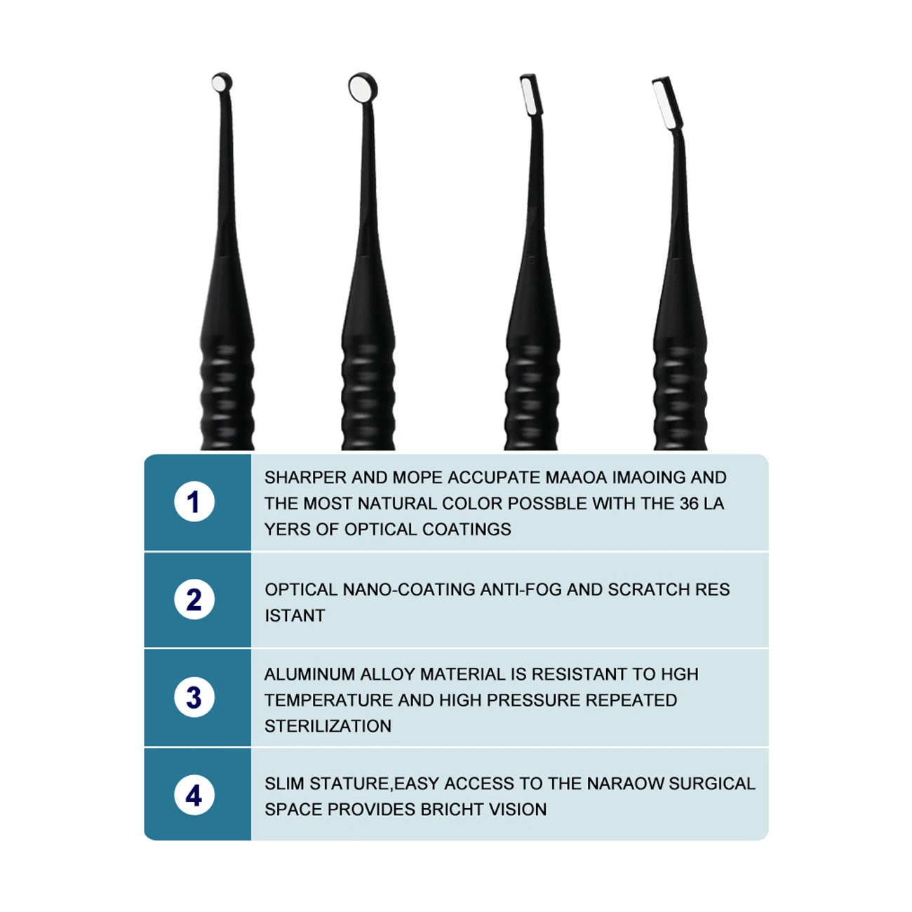 

2-5mm Dental Micro Mouth Mirror Sterilizable Reflector Multifunction Odontoscope Tool