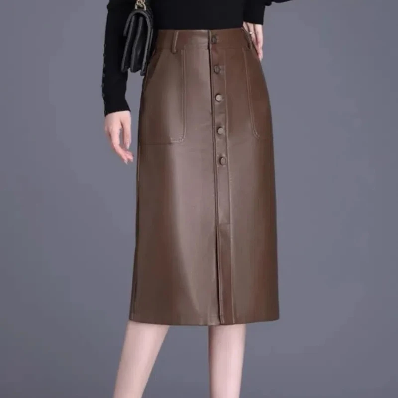 Autumn Winter New Fashion Solid Color High Waist Women's Clothing Zipper Korean Slim Office Lady Temperament All-match Skirts