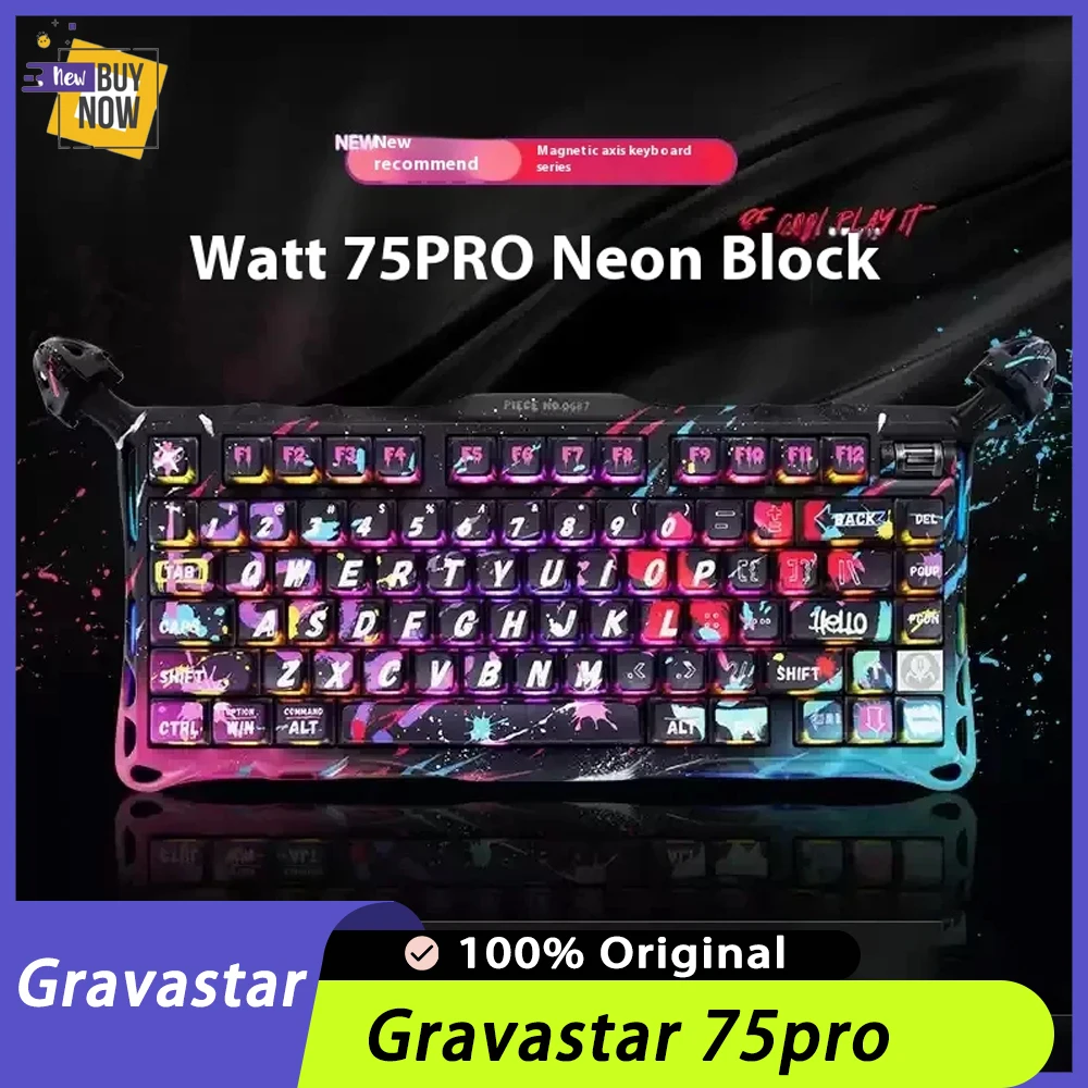 Gravastar 75PRO Wired Magnetic Switch Keyboard Aluminium Alloy RT 0.005mm Gaming Keyboard Gasket RGB Light PC Gamer Accessories