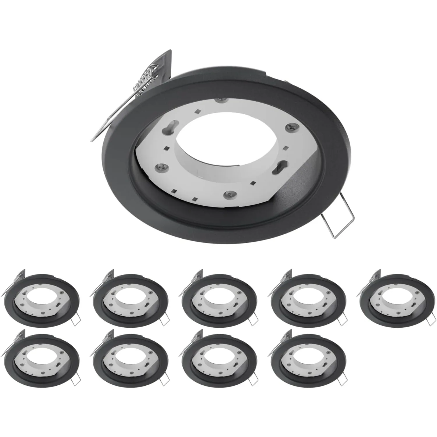 JOYINLED Black Pack of 1/2/4/6/8/10pc GX53 Recessed Ceiling Light Round 105 Mm Diameter Light Source Bracket Lamp Holder Socket