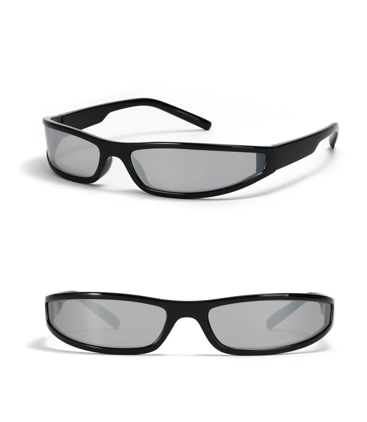 Narrow Rectangle Y2K Sunglasses 2025 Luxury Brand Punk Wrap Arou7.85
