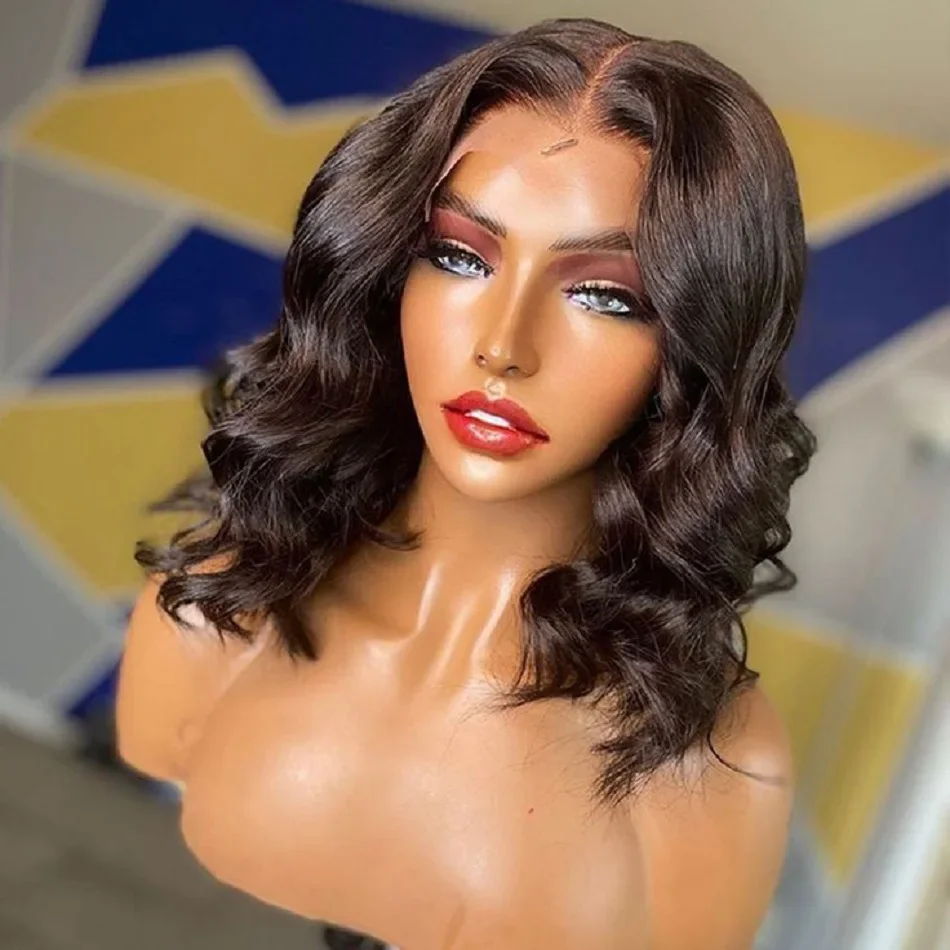 

13x4 Body Wave Lace Frontal Short Bob Wig Cheap Brazilain 100% Human Hair Remy 4x4 Bob Lace Closure Wig For Women Pre Plucked