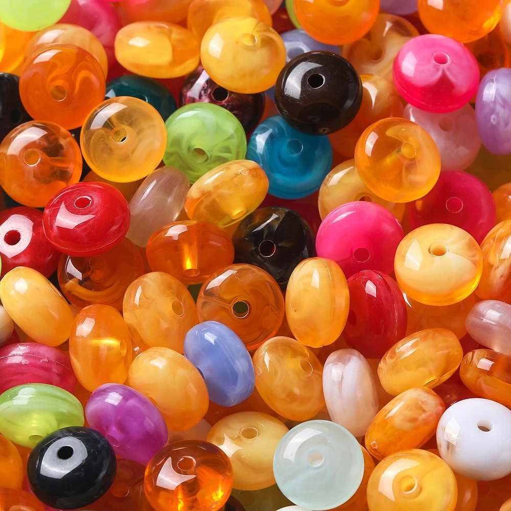 50 stuks gekleurde acryl twee kleuren kralen platte ronde spacer kralen voor doe-het-zelf oorbellen kettingen armbanden sieraden maken bevindingen