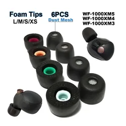 Memory Foam Ear Tips Substituição, Earbuds Almofada, Tampões Anti-Slip, Tampões para Sony WF-1000XM5 WF-1000XM4 WF-1000XM3, 6pcs