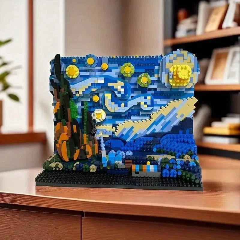 

NEW MOC Starry Night 3D Building Blocks Set, Intricate Details, ABS Material, DIY Art & Decor, Perfect Gift for Christmas & Hall