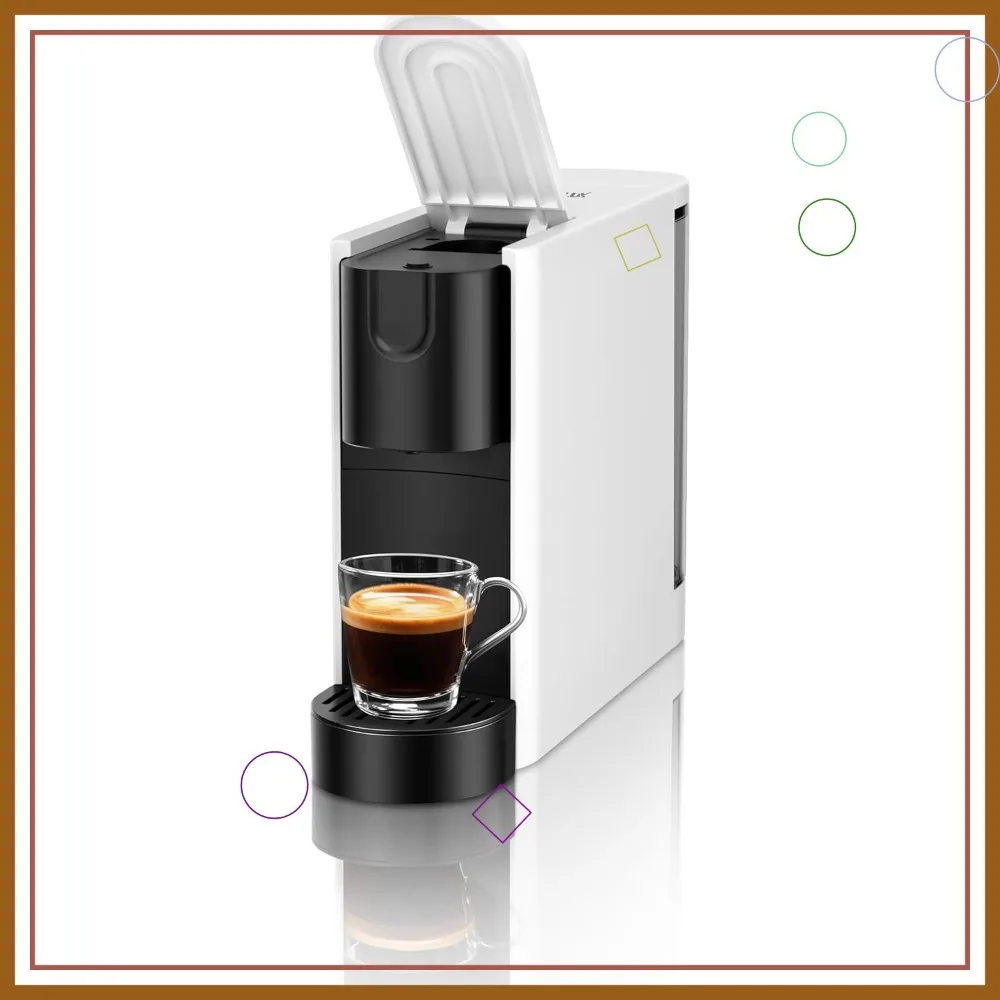 Compact Espresso Machine for Nespresso Capsules, 20 Bar Italian Pump, Mini Coffee Maker for Home & Office in White