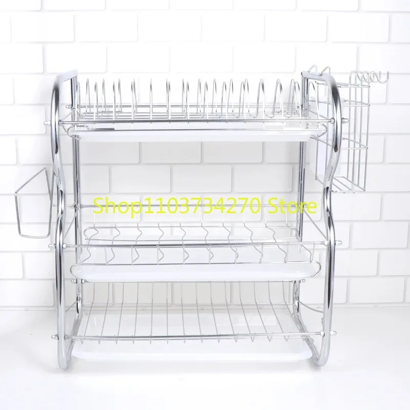 

Dishes Organization Shelf 3 Layer Drainer Kitchen Cutlery Rack Plates Storage Holder Kitchenware Utensils Organizer