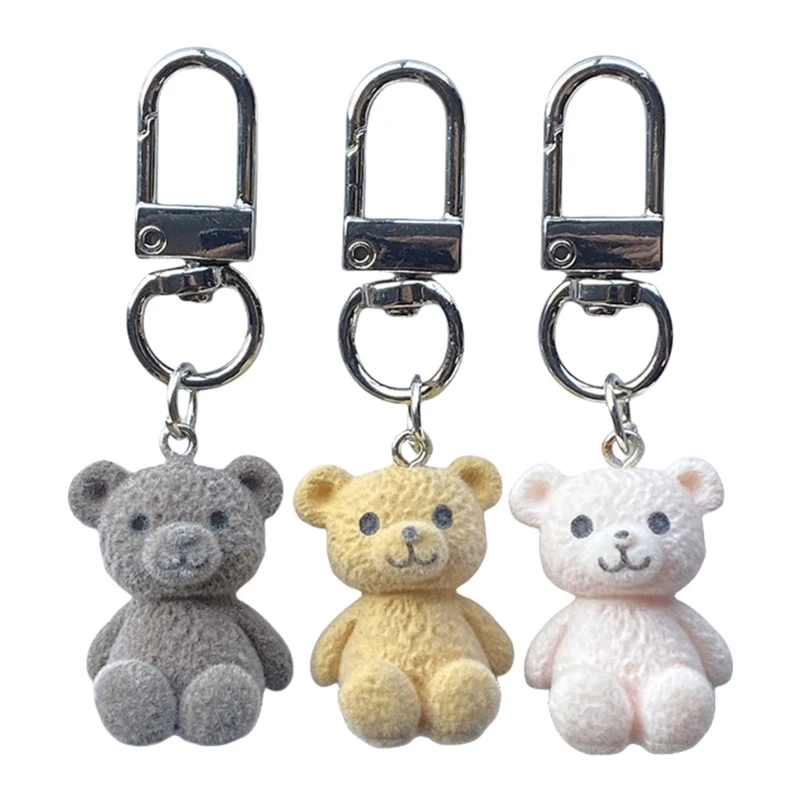 Adorable Cartoon Bear Key Rings Trendy Resin Bear Keychain Adornment Portable Key Rings Pendant for Women Girls Drop shipping