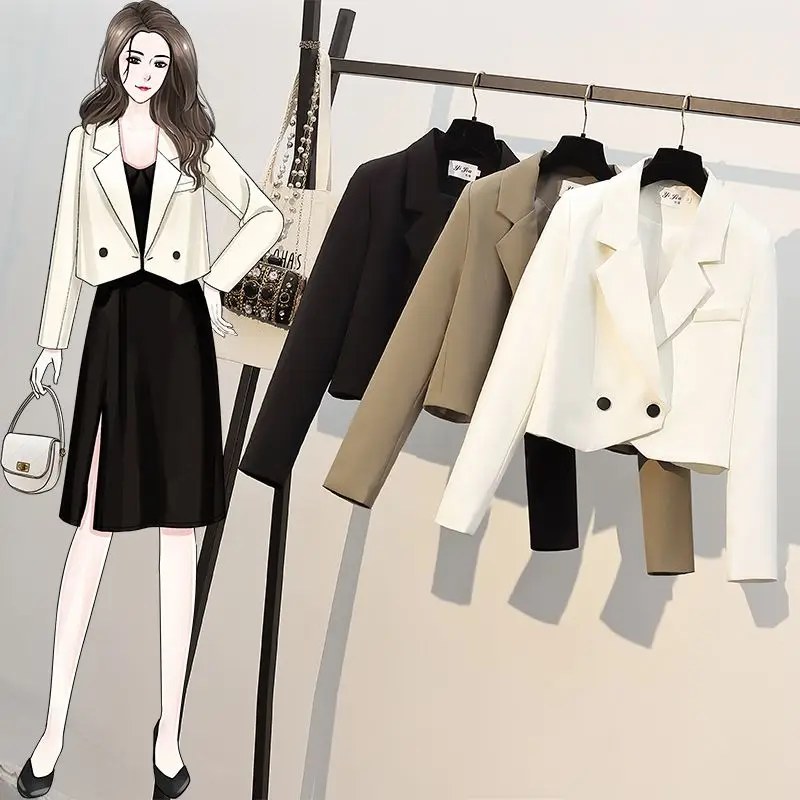 2025 Women's Blazers Spring and Autumn New Short Casual Slim Suit Solid Jacket Woman Blazer Femme