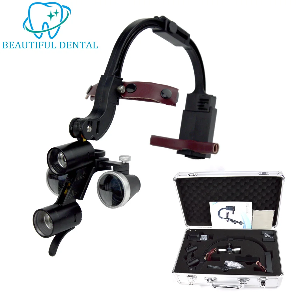 Dental Headlight Amplified Binocular 2.5X and 3.5X Binocular Dental Loupe Magnification for Dental Surgery Laboratory Equipment