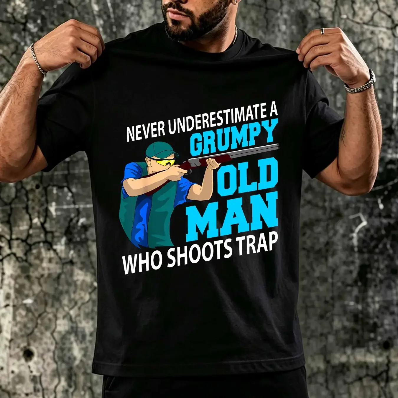 washed T Shirt NEW LIMITED Clay Pigeon Trap Shooting Flying Grandfather S 3XL vintage Washed streetwear Unisex Breathable homme